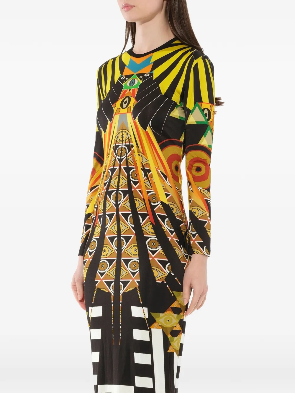 Givenchy Egyptian print dress Zwart