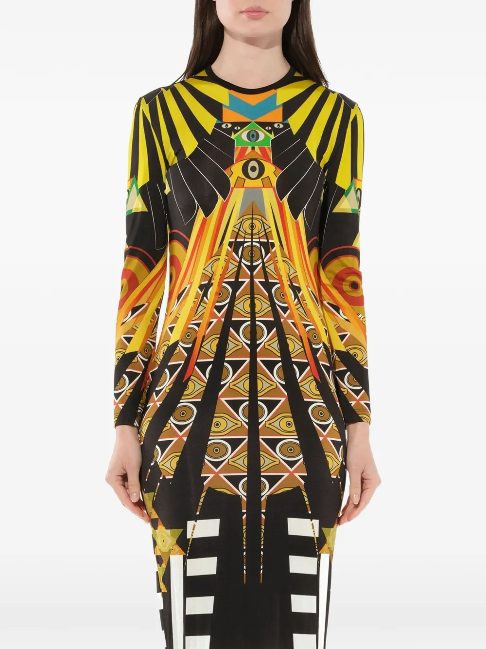 Givenchy Egyptian print dress Zwart