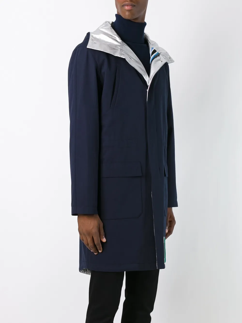 Raf Simons unlined metallic inner parka Blauw