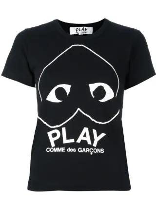 comme des garcons play inverted text logo tee
