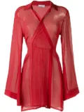 Amir Slama tie-front silk beach dress - Red