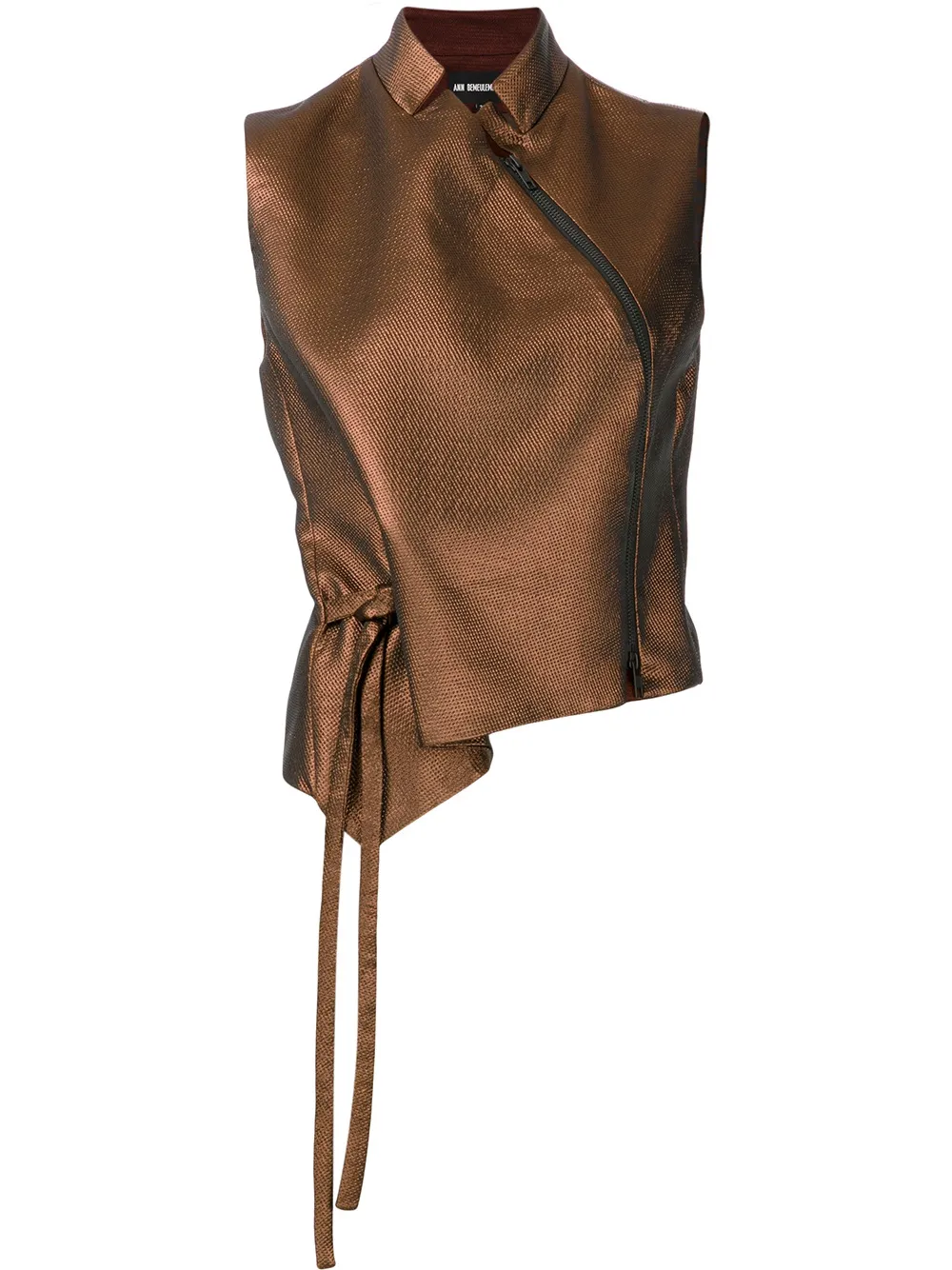 Ann Demeulemeester zipped detail sleeveless blouse - Marrone
