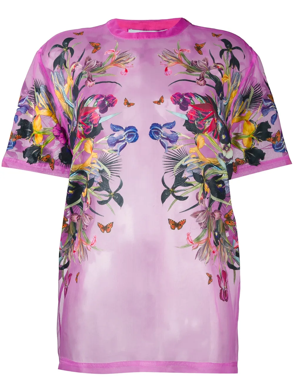 Givenchy floral print sheer T-shirt - Pink