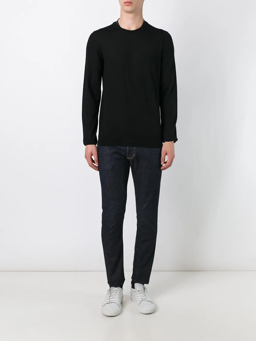 Paolo Pecora fine knit jumper Zwart