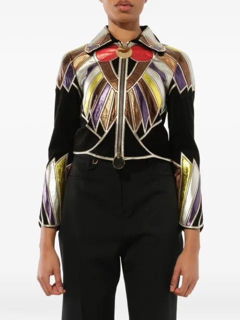 Givenchy zipped patchwork cropped jacket