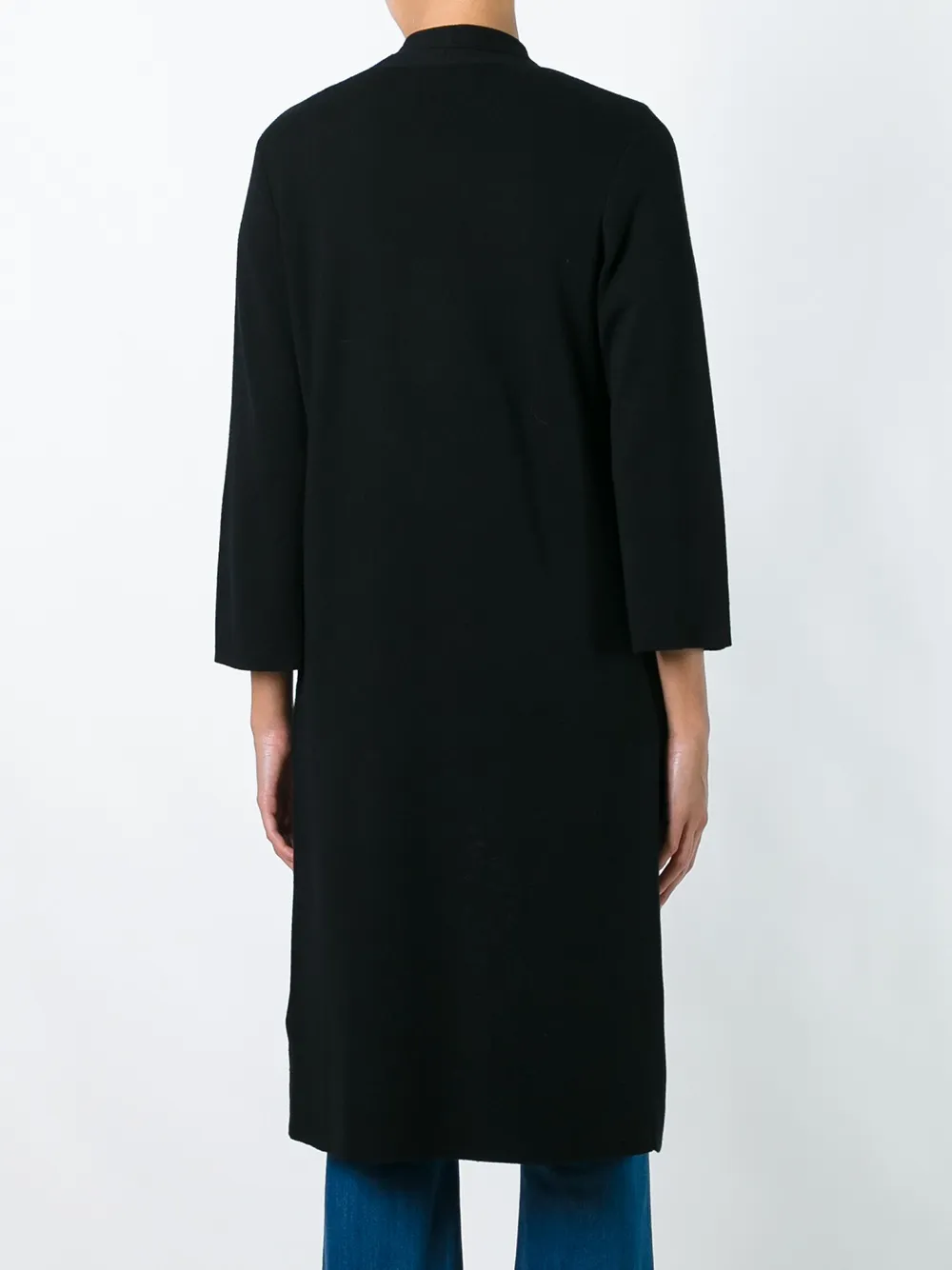 Allude Open Front Cardi-coat In Black
