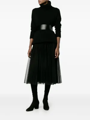 Valentino ヴァレンティノ☆サイド フリル 黒スカート Valentino(ヴァレンティノ)ウィメンズ スカート - FARFETCH