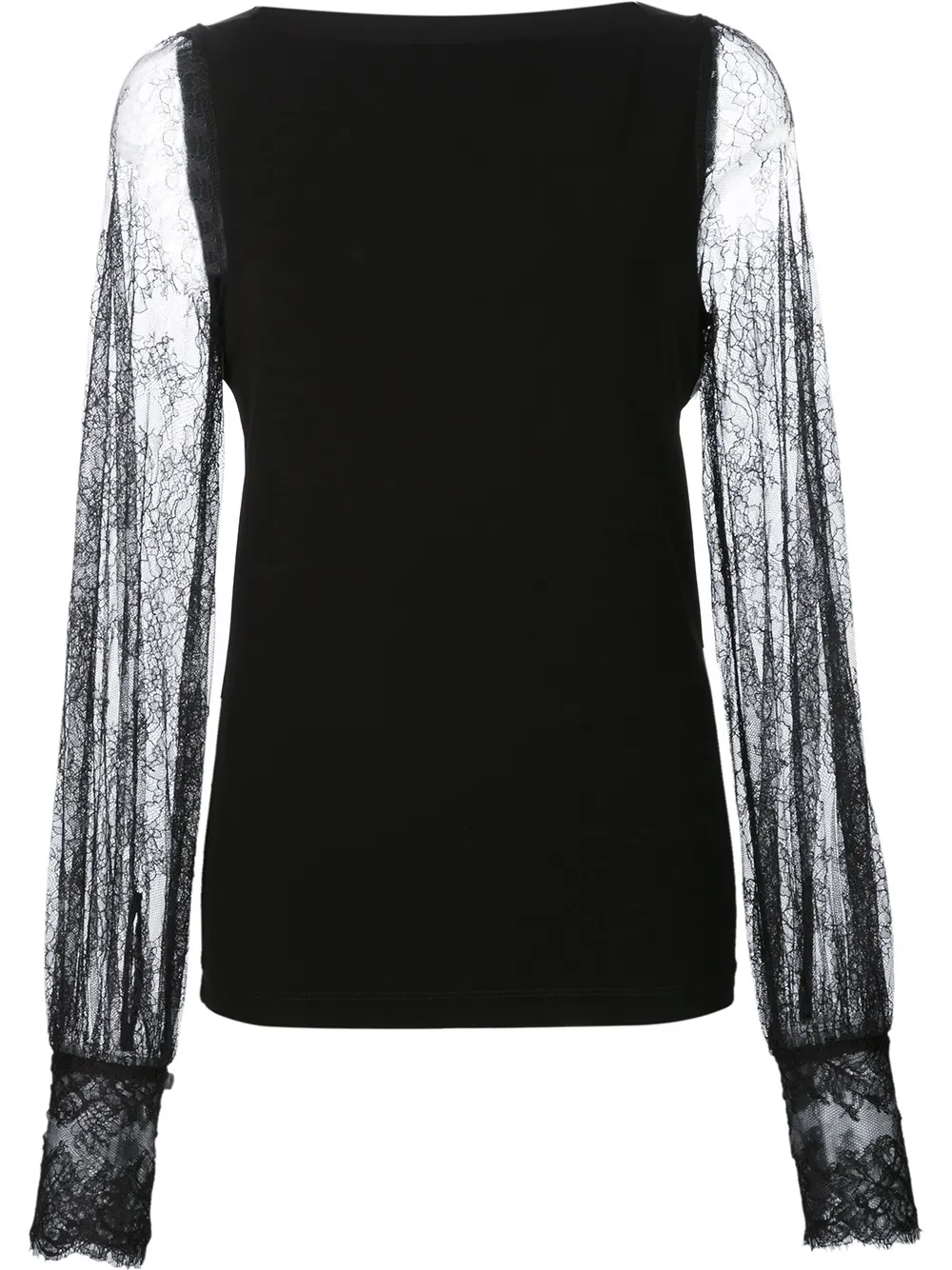 Plein Sud sheer lace sleeve blouse | Black | Image 1