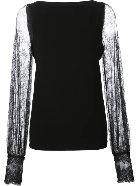 Plein Sud sheer lace sleeve blouse