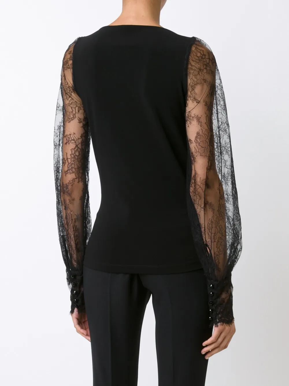 Plein Sud sheer lace sleeve blouse Zwart