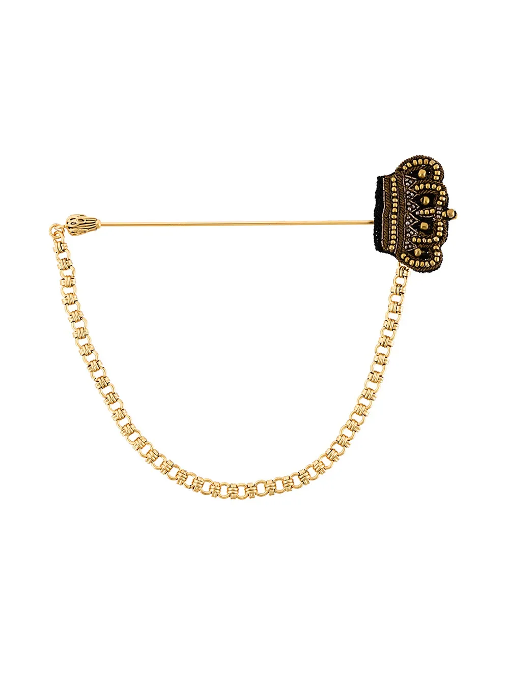 DOLCE & GABBANA BEADED CROWN BROOCH