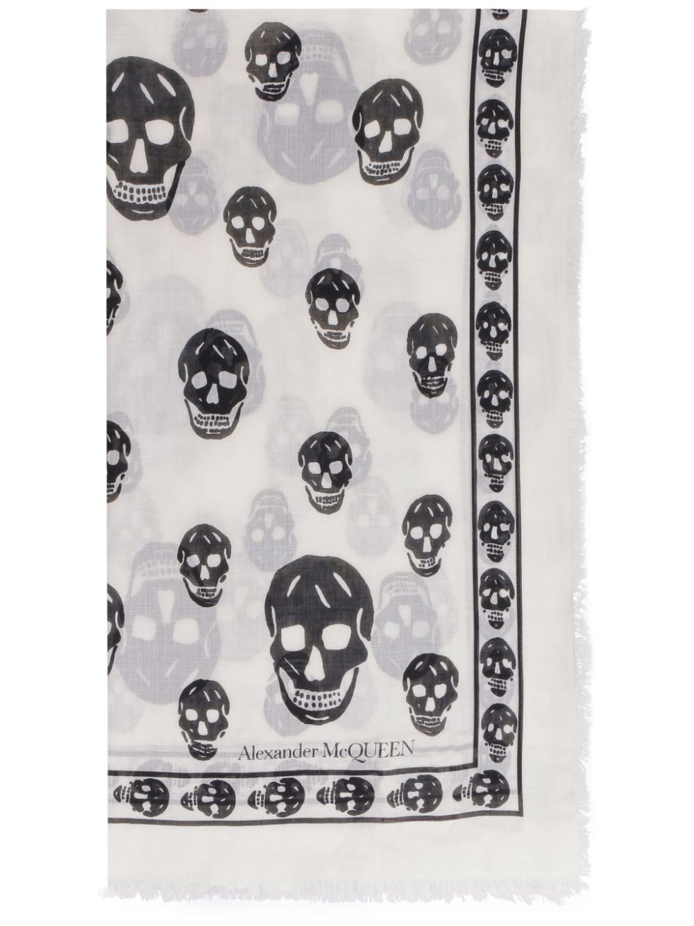 fringed skull-print scarf