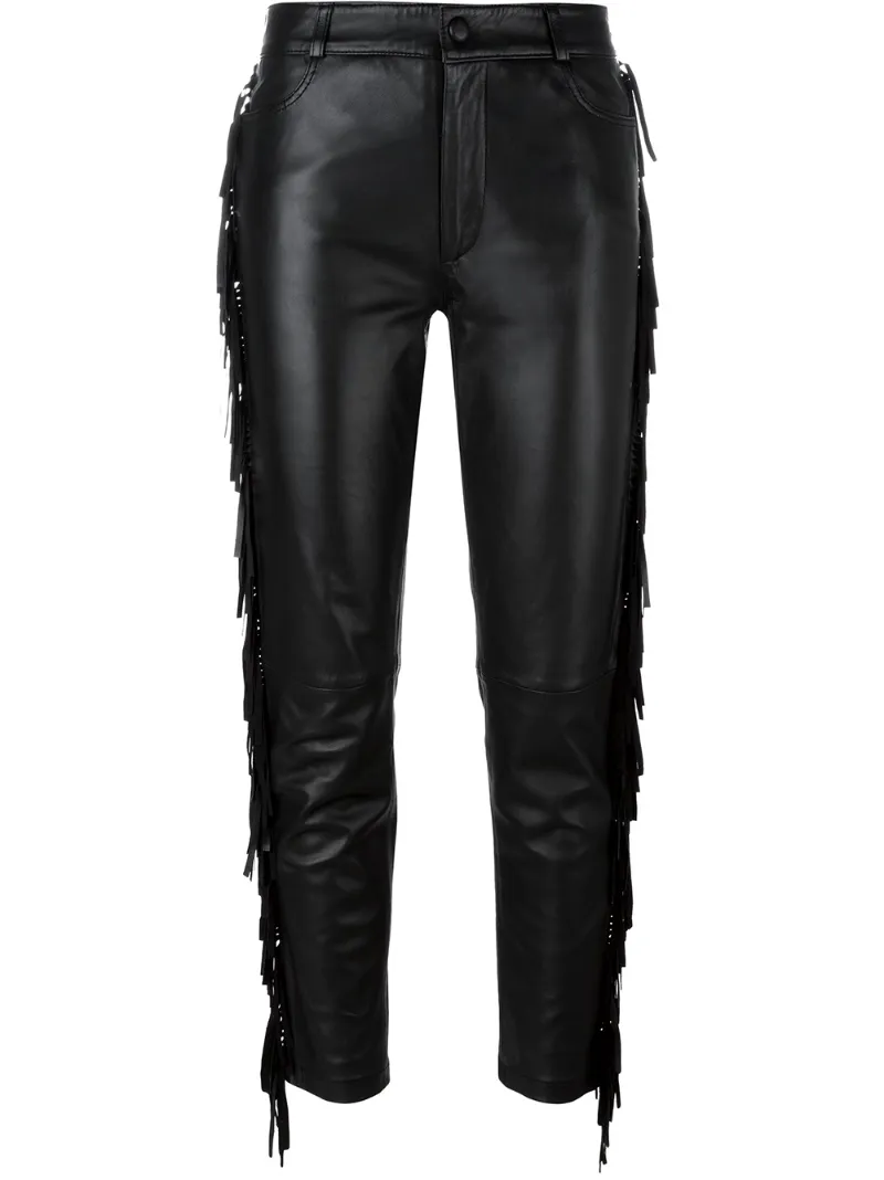 кожаные укороченные брюки Jeremy Scott