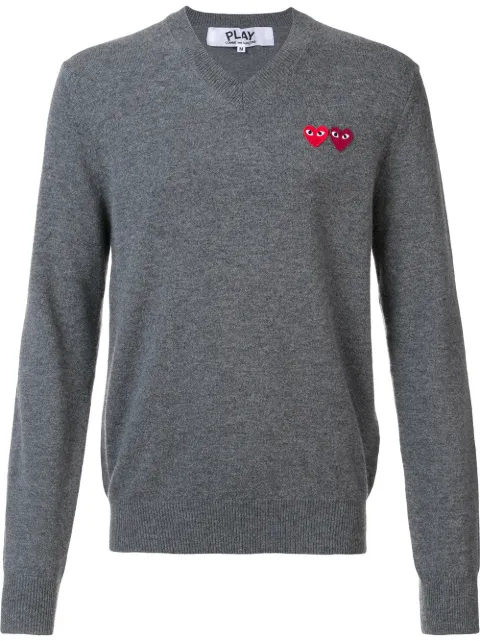 Comme Des Garçons Play Double Heart wool jumper