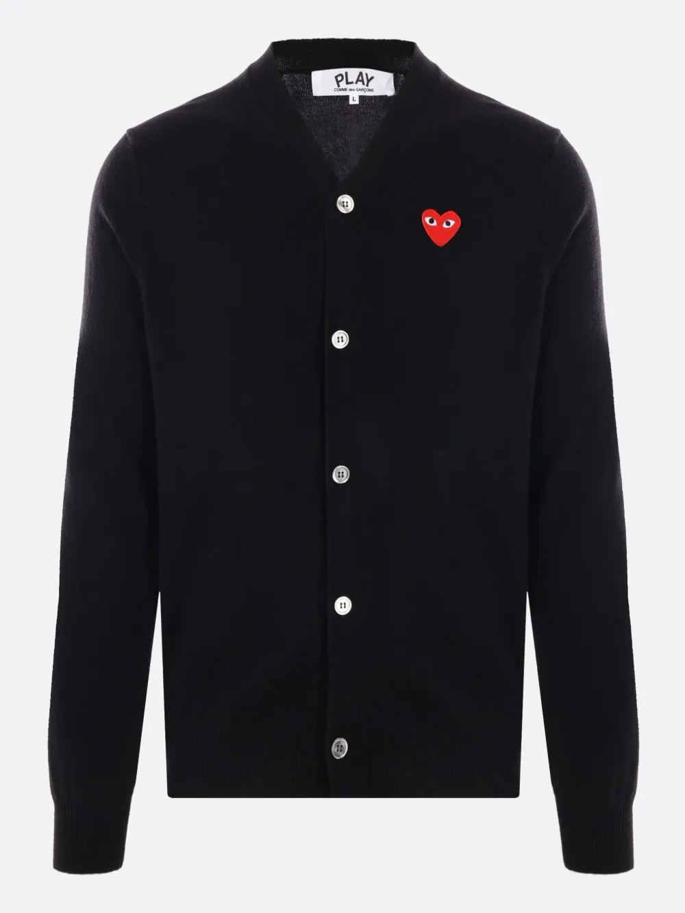 Comme Des Garçons Play V-neck wool cardigan | Black | Image 1
