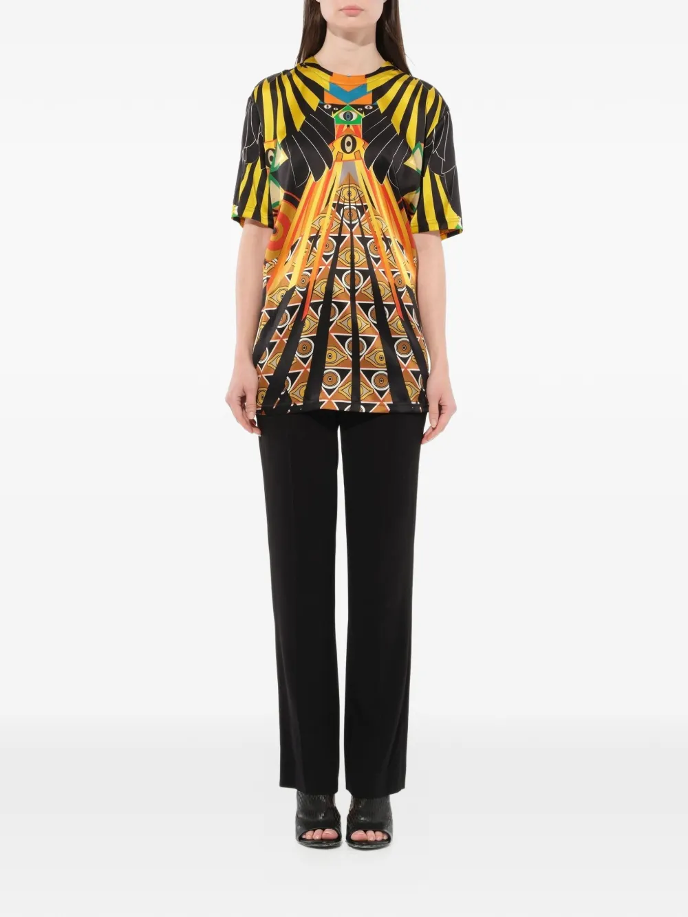  Givenchy Camiseta Estampada Optical Wings - Negro 
