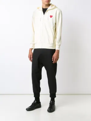 cdg hoodie zip up