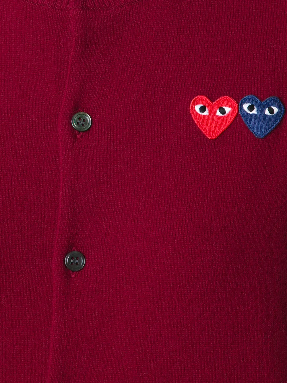 Comme Des Garcons Play Double Heart Cardigan Red FARFETCH UK