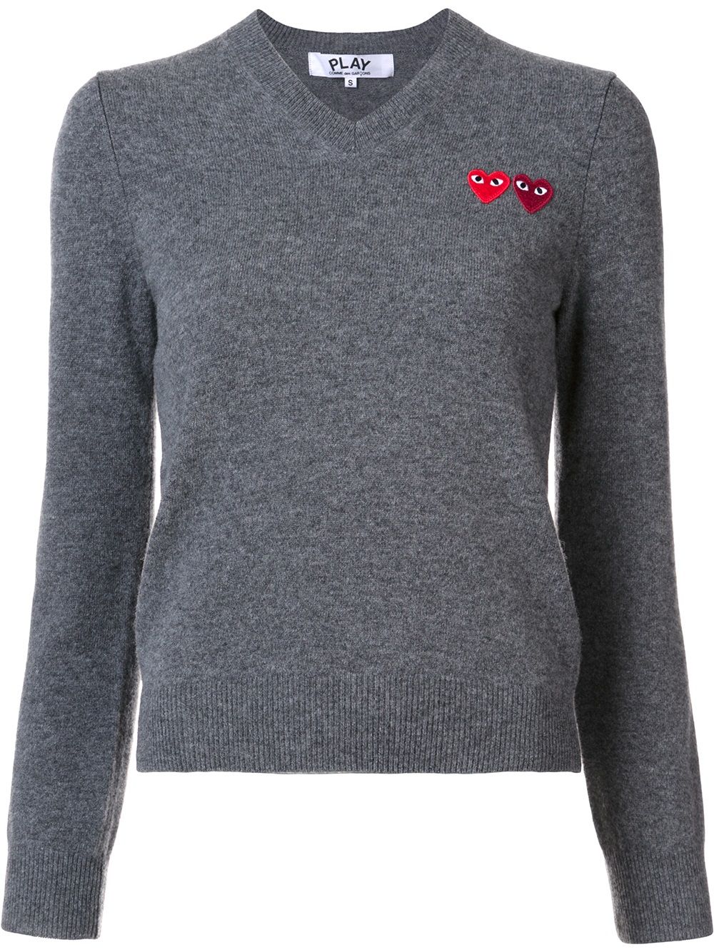 Comme Des Garçons Play double heart v-neck jumper