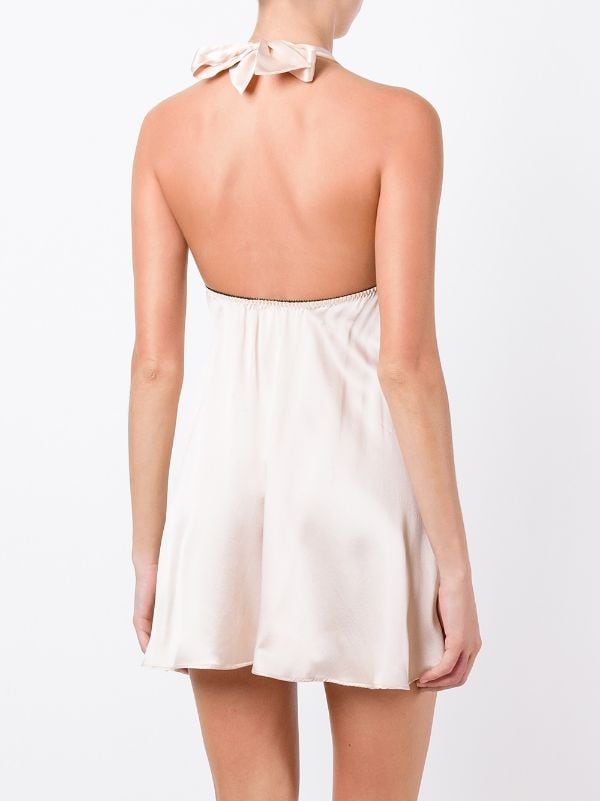 Pearl Trim Mini Slip Dress