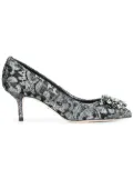 Dolce & Gabbana Rainbow Lace 60mm brooch-detail pumps - Black