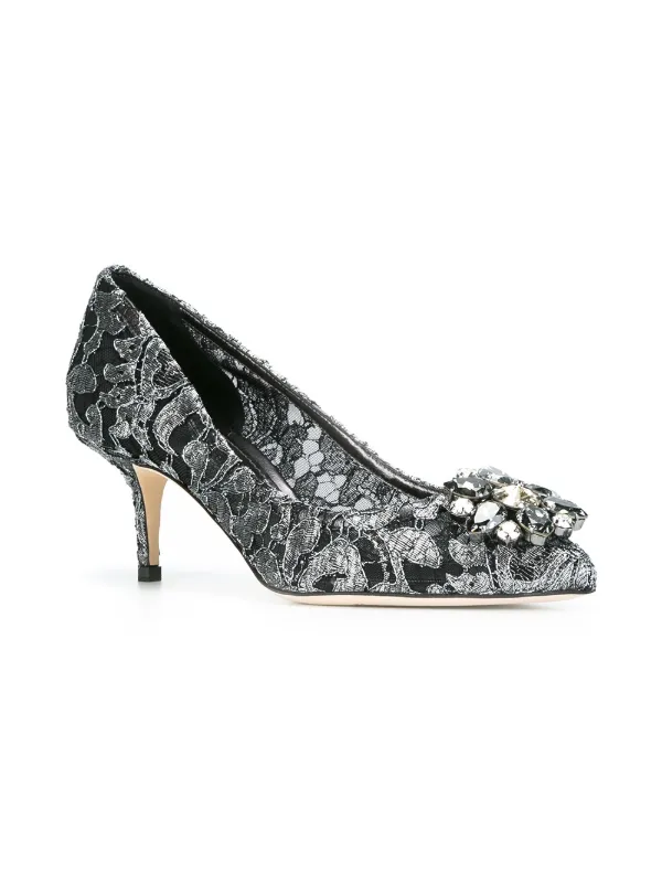 Dolce Gabbana Rainbow Lace 60mm brooch-detail Pumps Black