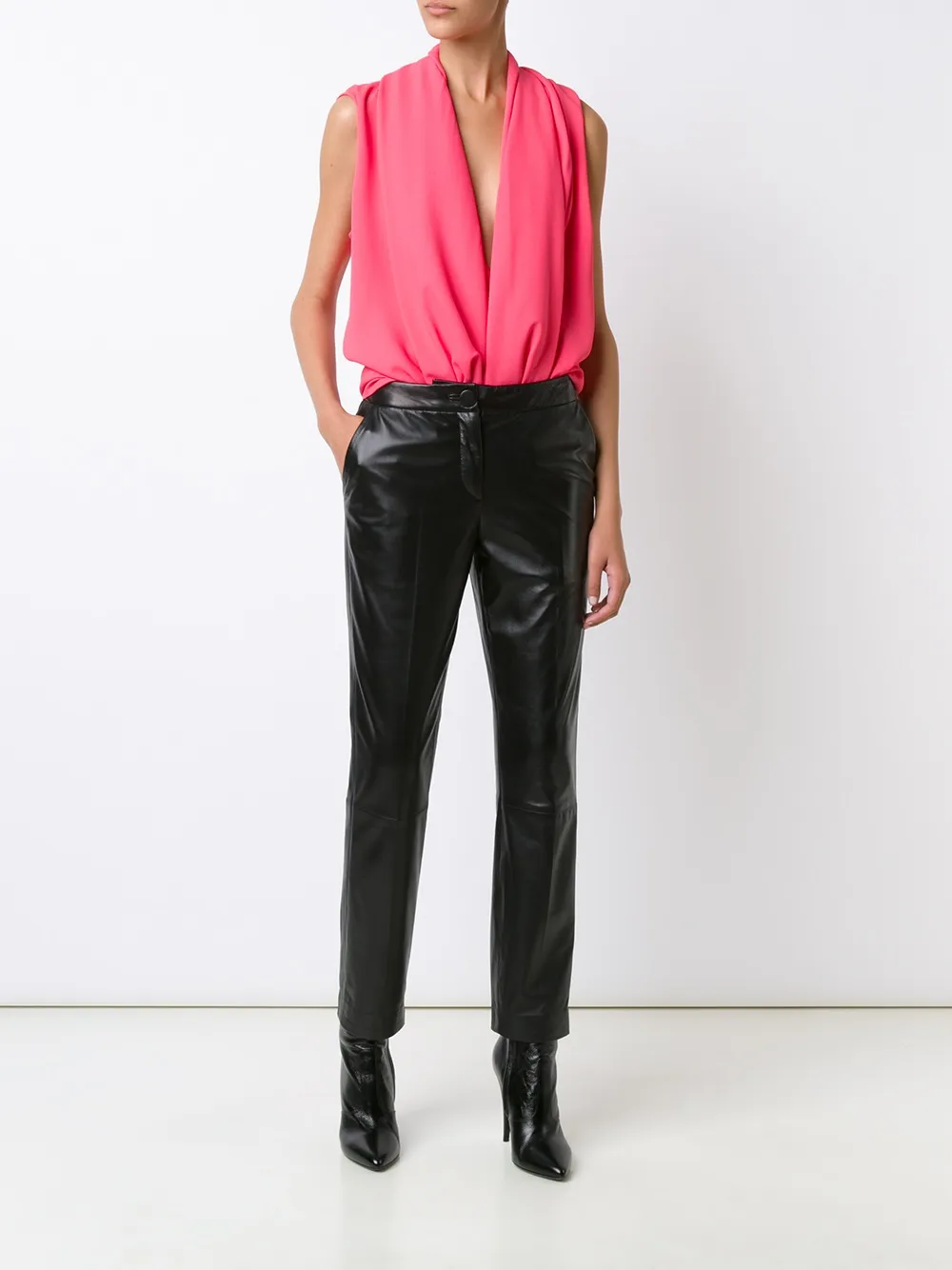 Haider Ackermann open shawl lapel top - Roze