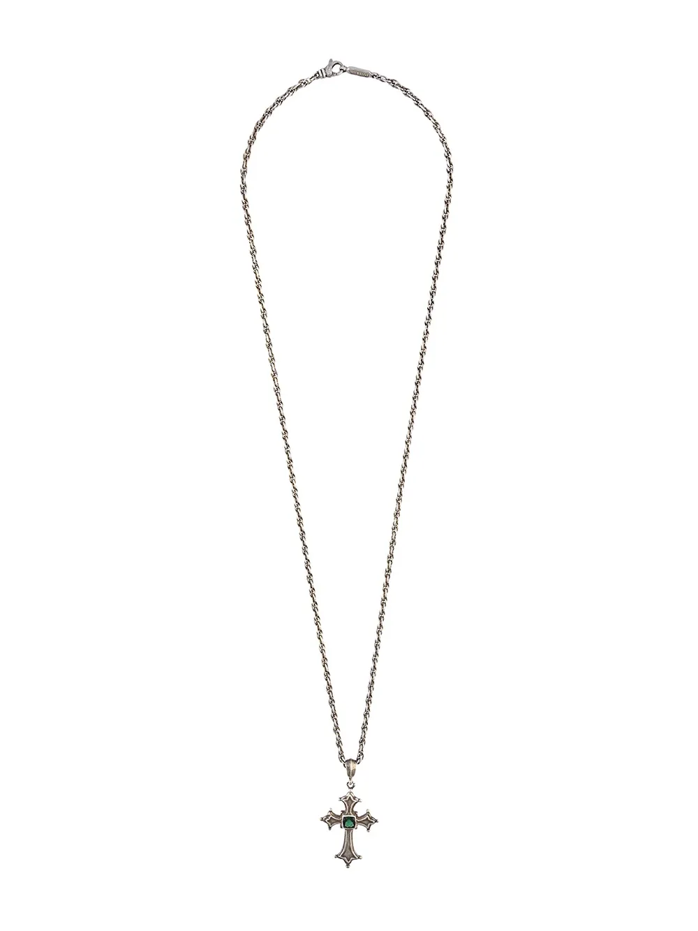 roman paul 镶嵌交叉坠饰项链