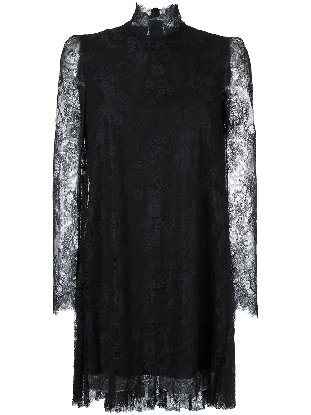 Philosophy Di Lorenzo Serafini lace overlay pleated back dress - Nero