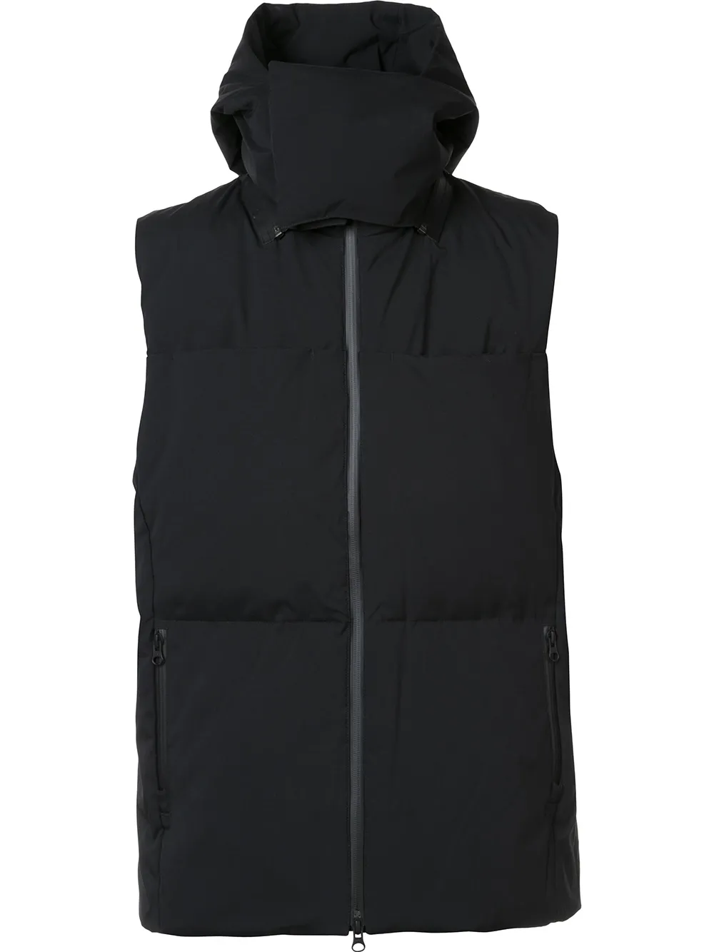 Y-3 Daunenweste mit Kapuze - Schwarz