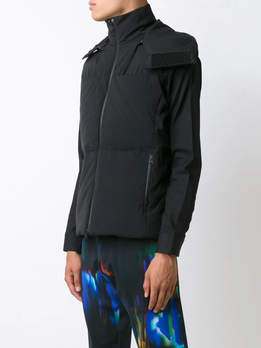 Y-3 hooded down vest Zwart