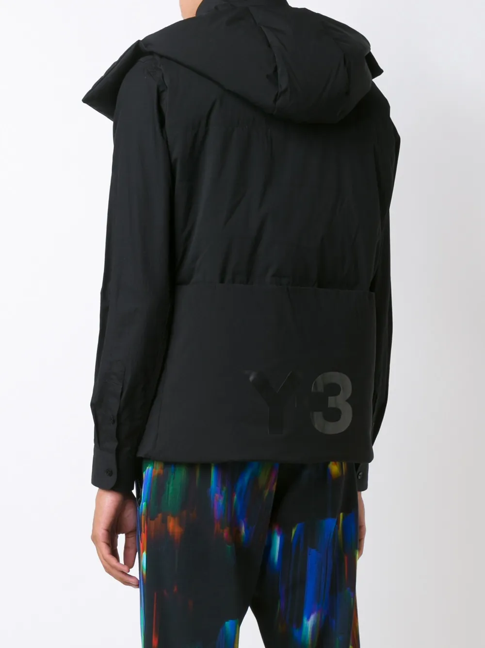 Y-3 hooded down vest Zwart