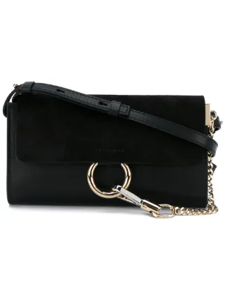 Chloé Black Suede Faye Wallet Bag Farfetch Chloé Black Suede Faye Wallet Bag