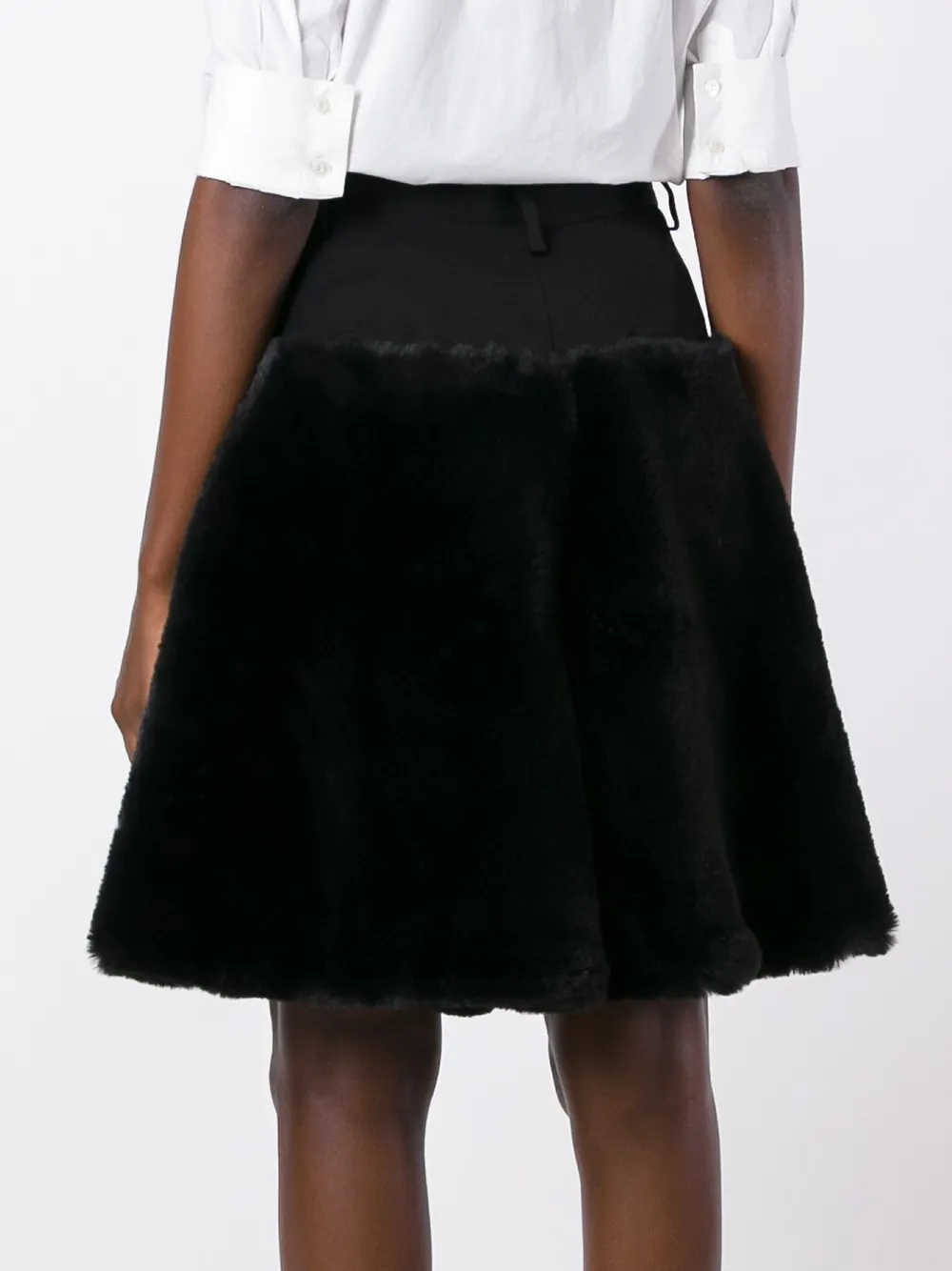 Noir Kei Ninomiya synthetic fur skirt Zwart