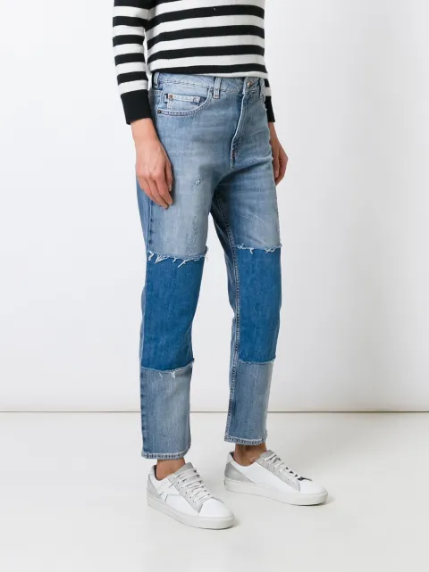Love Moschino patchwork frayed jeans