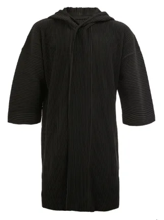 Homme Plissé Issey Miyake フード付き 半袖プリーツコート - Farfetch