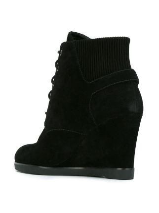 michael kors wedge boots black