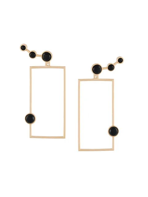 Eshvi Gold Cabochon Rectangular Earrings For Women On Sale Eshvi Gold Cabochon Rectangular Earrings For Women On Sale