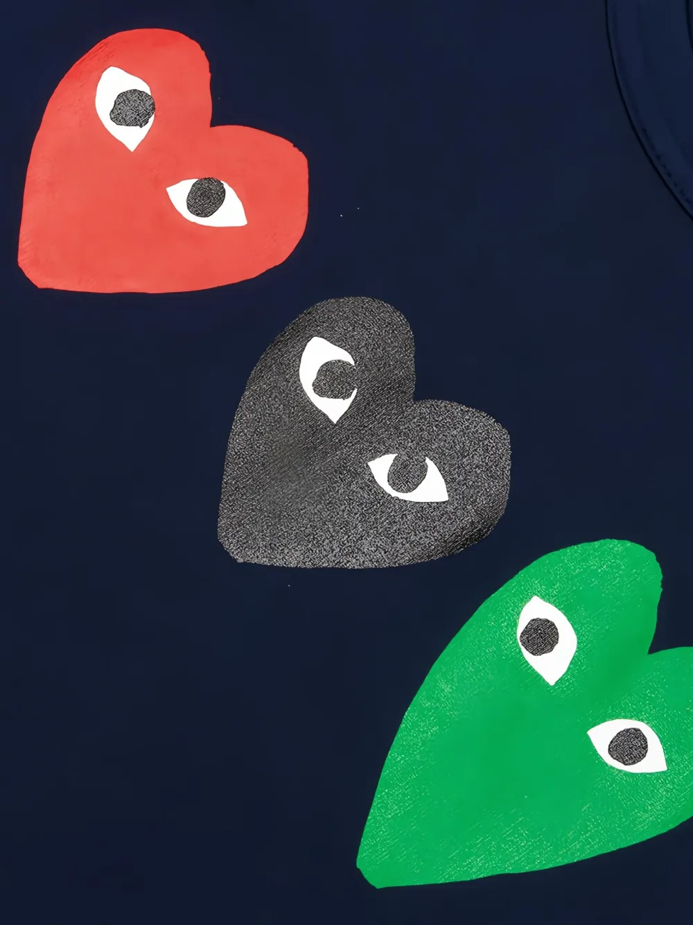  Comme Des Garçons Play T Shirt Mit Herz Print   Blau 