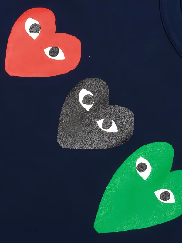 【COMME des GARCONS PLAY】ハートロゴ Tシャツ BLUE PLAY COMME des GARÇONS: GOLD HEART T-SHIRT (NAVY) | DSMG E-SHOP