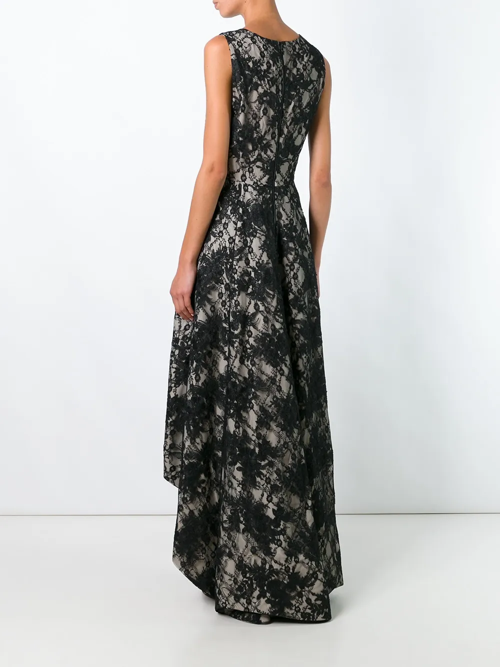 alice + olivia Abito con orlo asimmetrico a balze - Nero