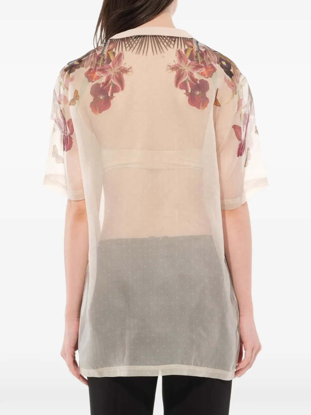Givenchy floral print sheer T-shirt Beige