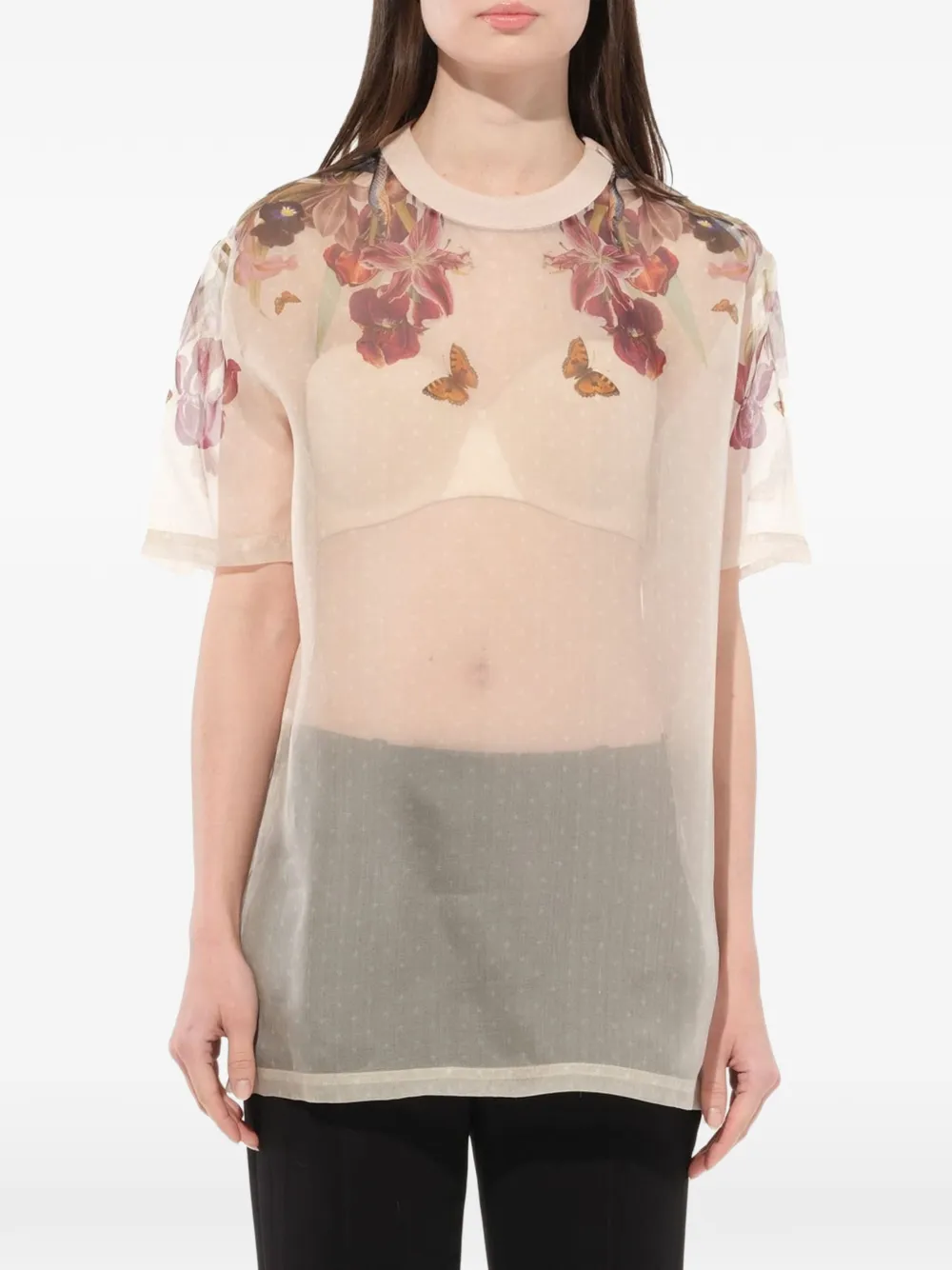 Givenchy フローラル柄 シアーカットソー | ピンク | Image 1