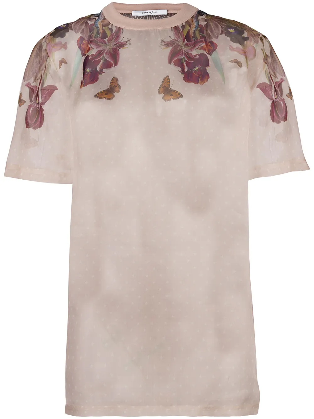 Givenchy floral print sheer T-shirt - Pink