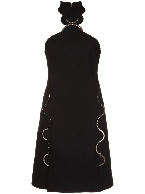 David Koma metallic detailing halterneck dress