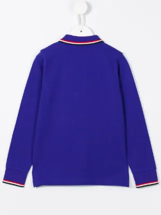 moncler blue long sleeve polo moncler blue long sleeve polo
