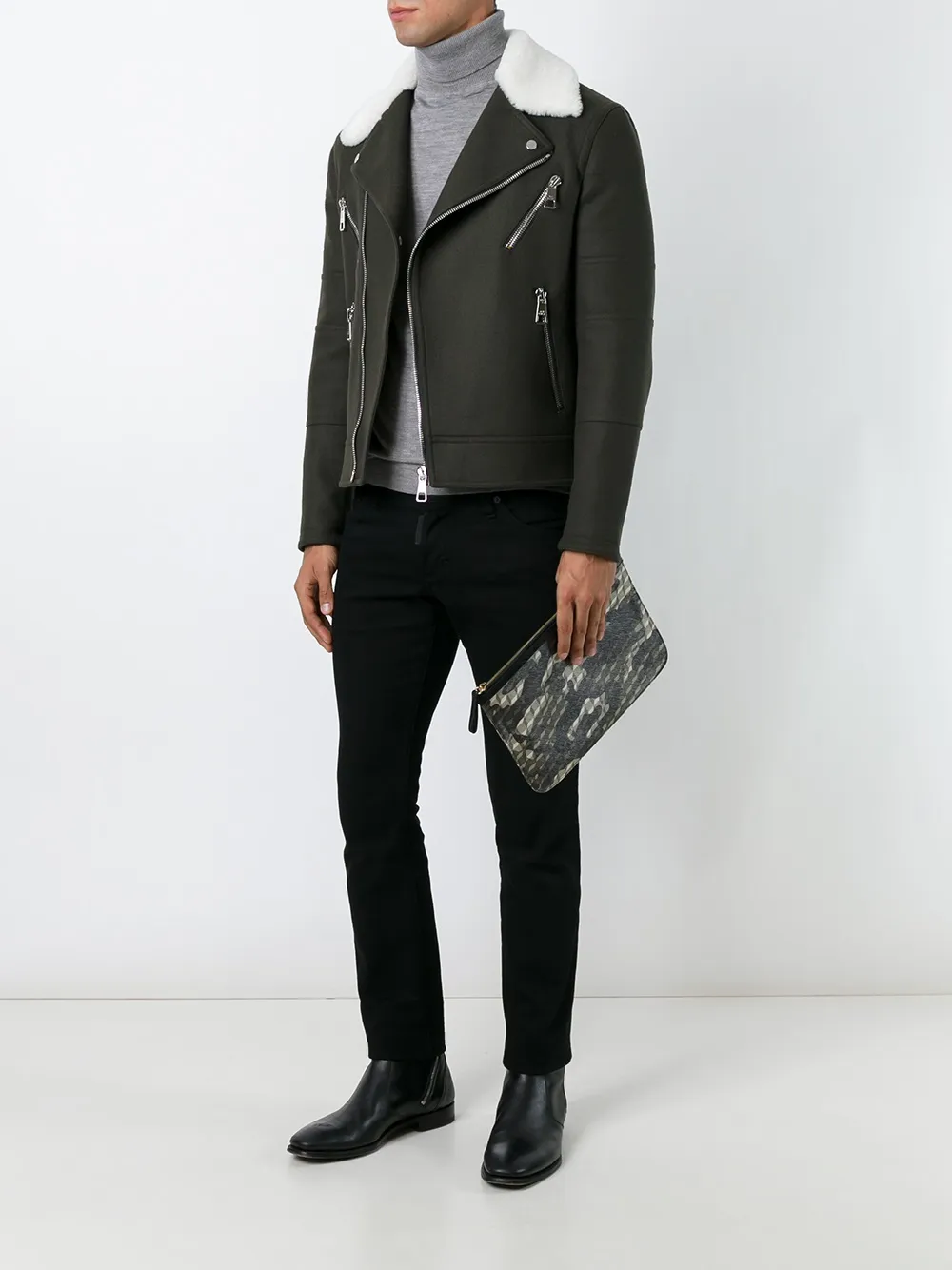 pierre hardy 迷彩格纹印花手拿包