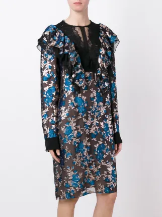 Lanvin Embroidered Fl Lace Dress Farfetch Lanvin Embroidered Fl Lace Dress