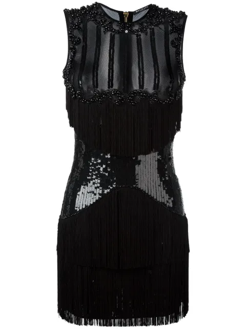 Balmain sequined panel mini dress
