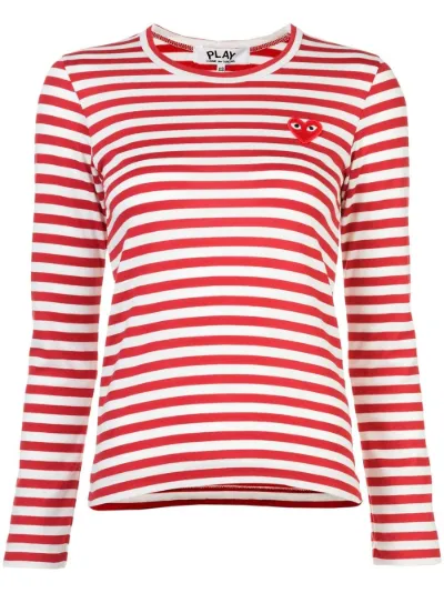 red heart striped T-shirt 